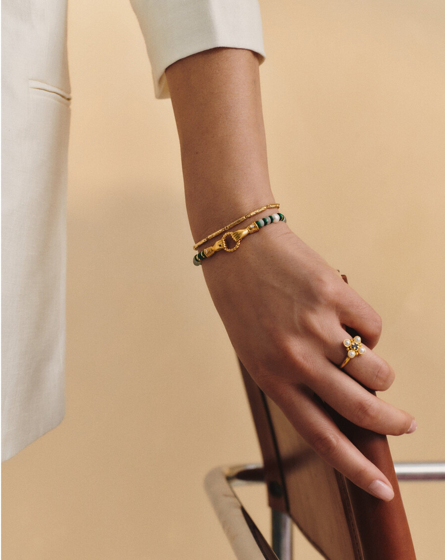 bracelet à maillons ondulés - or