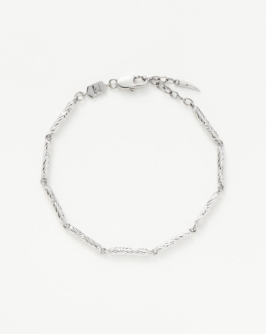 bracelet à maillons ondulés - argent