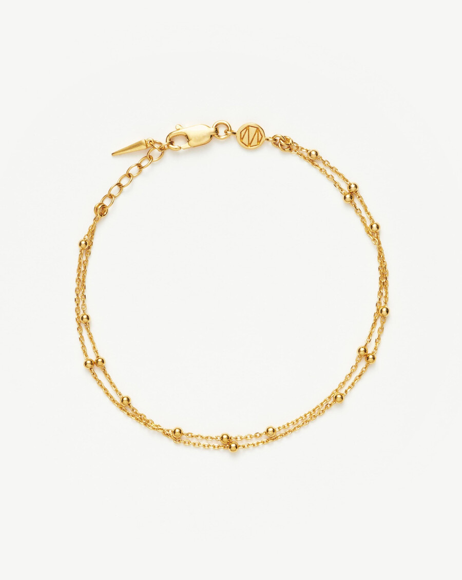 bracelet double chaîne - or