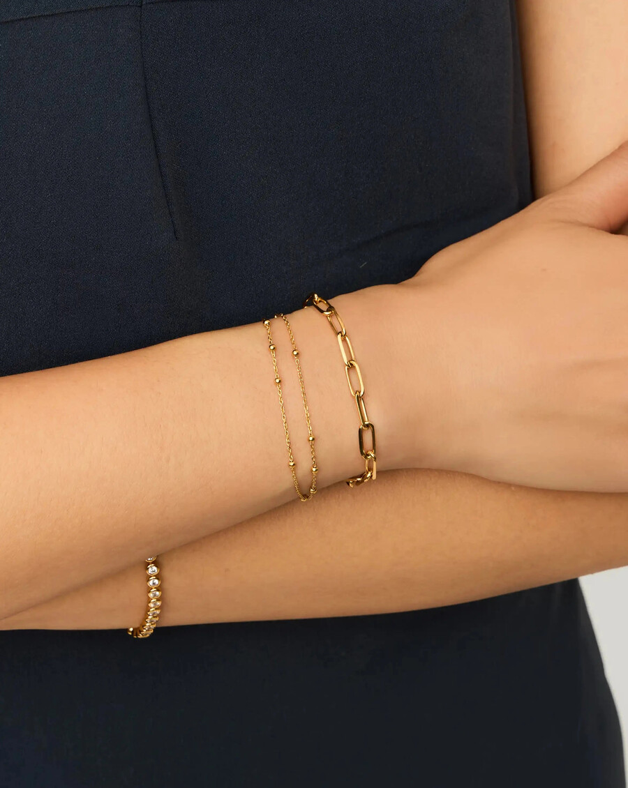 bracelet double chaîne - or