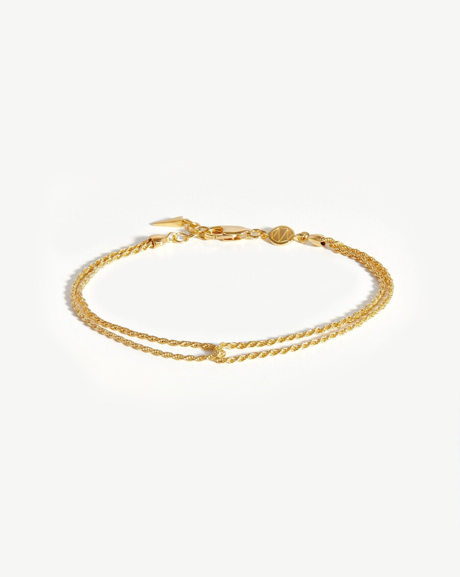 bracelet double corde - vermeil en or 18 carats