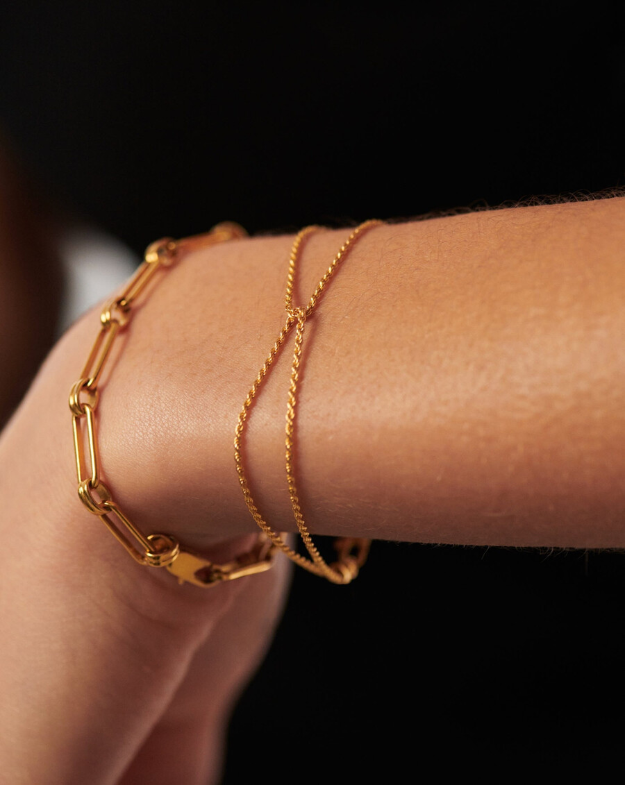 bracelet double corde - vermeil en or 18 carats