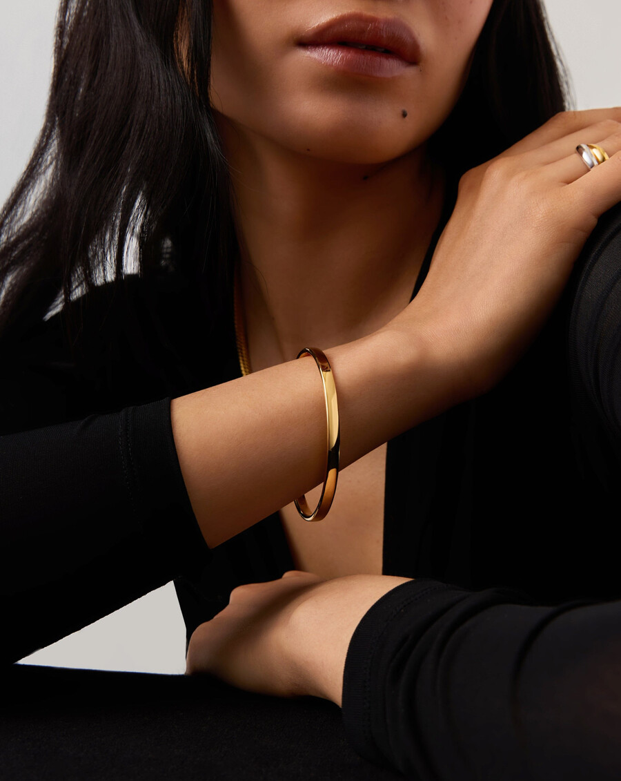 bracelet jonc rond classique - or