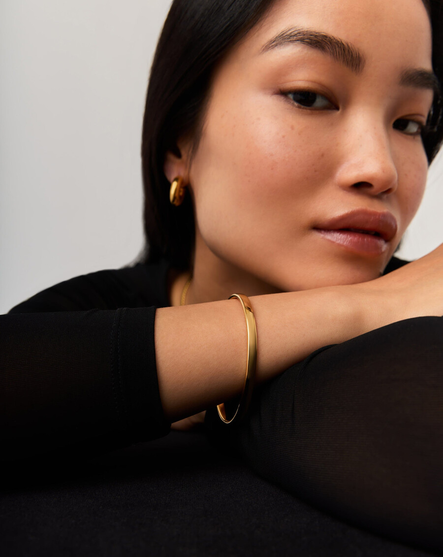 bracelet jonc rond classique - or