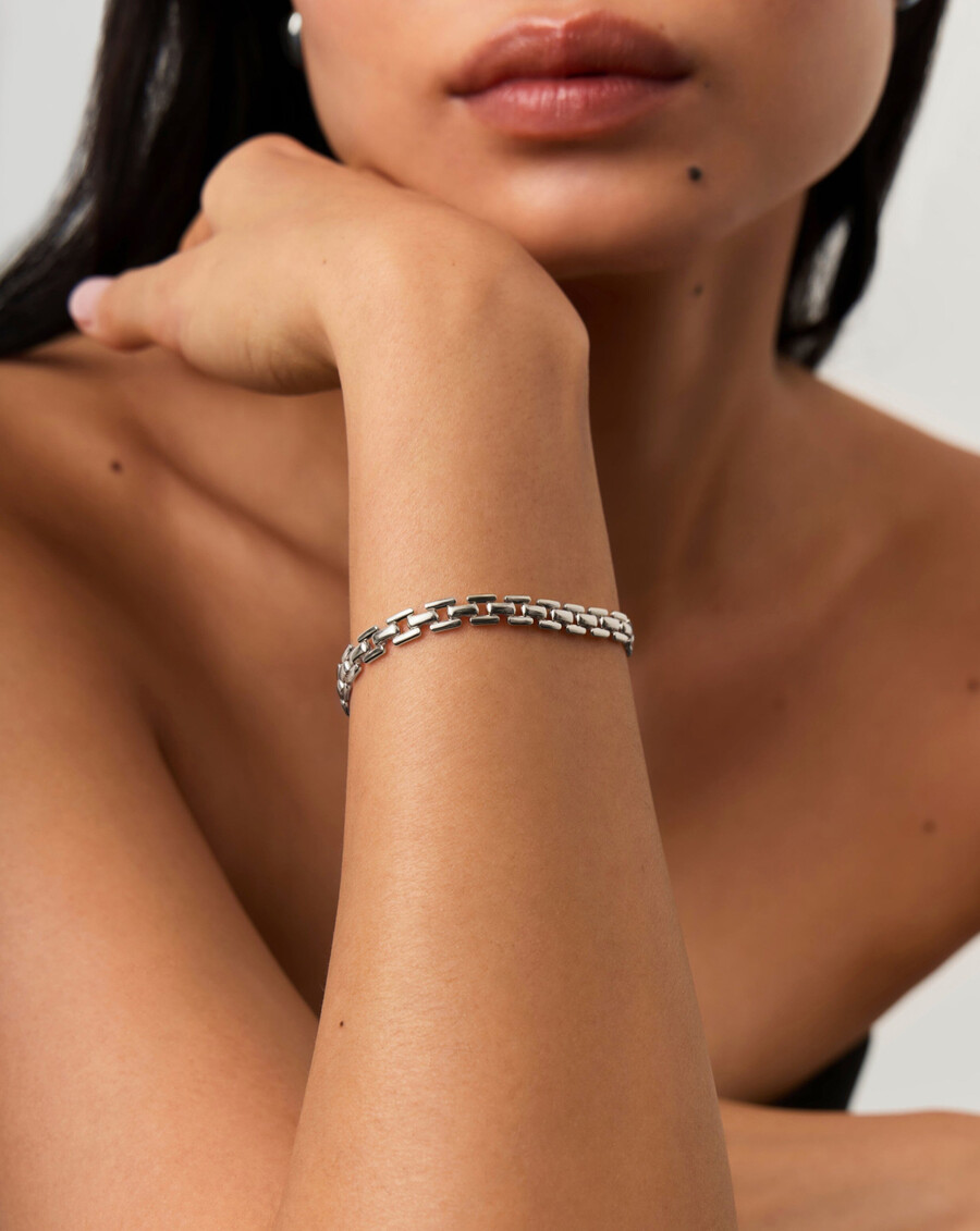 bracelet à maillons de montre - argent
