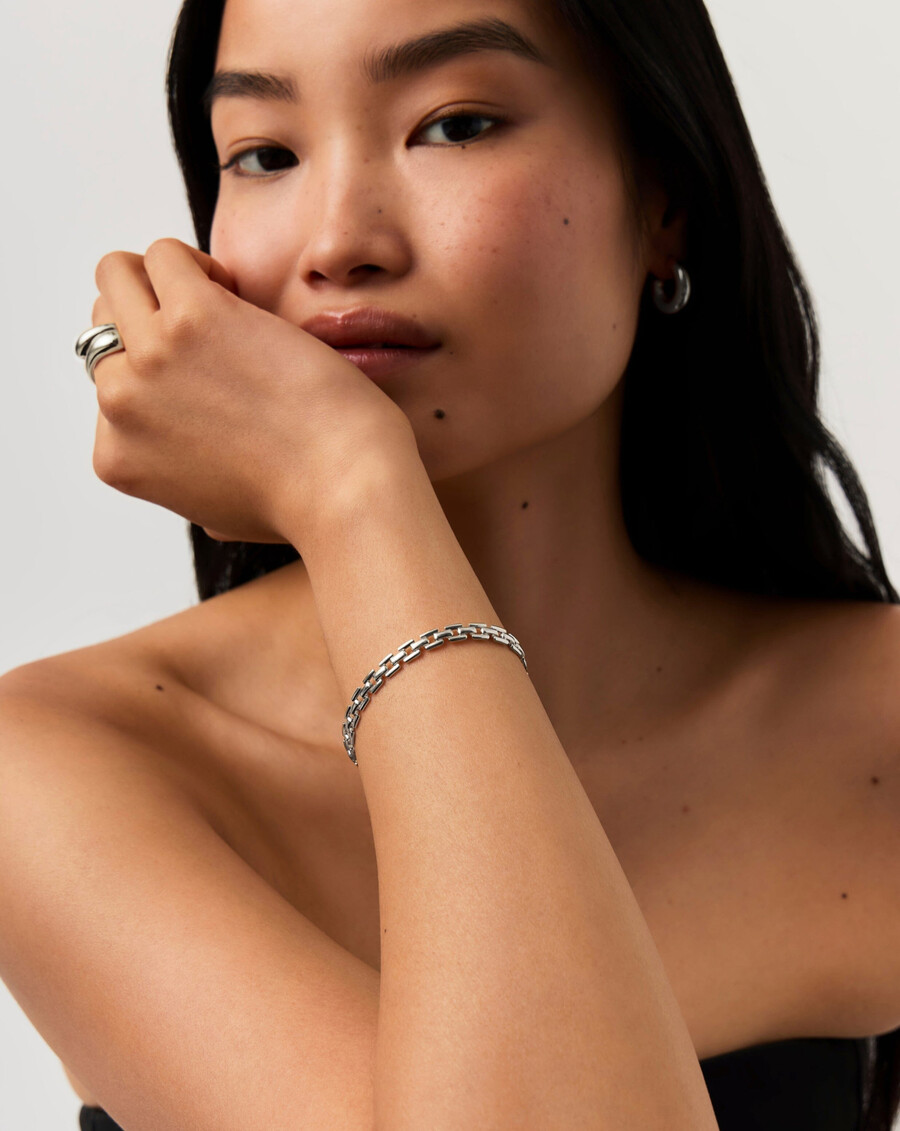 bracelet à maillons de montre - argent