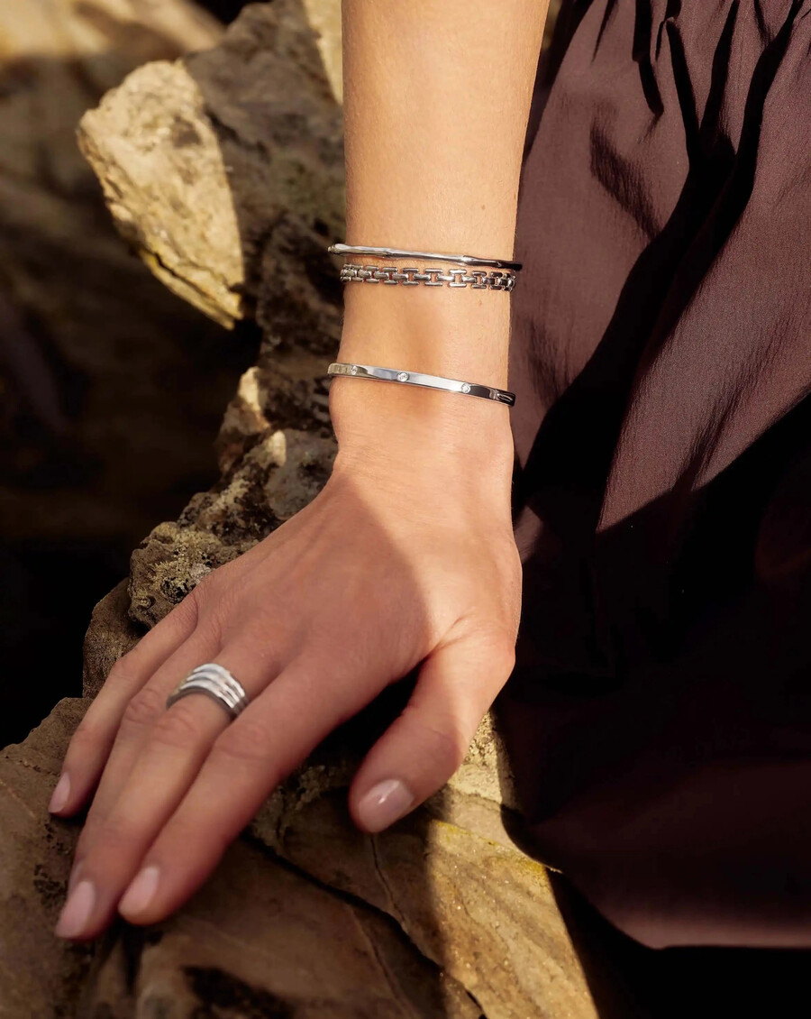 bracelet à maillons de montre - argent