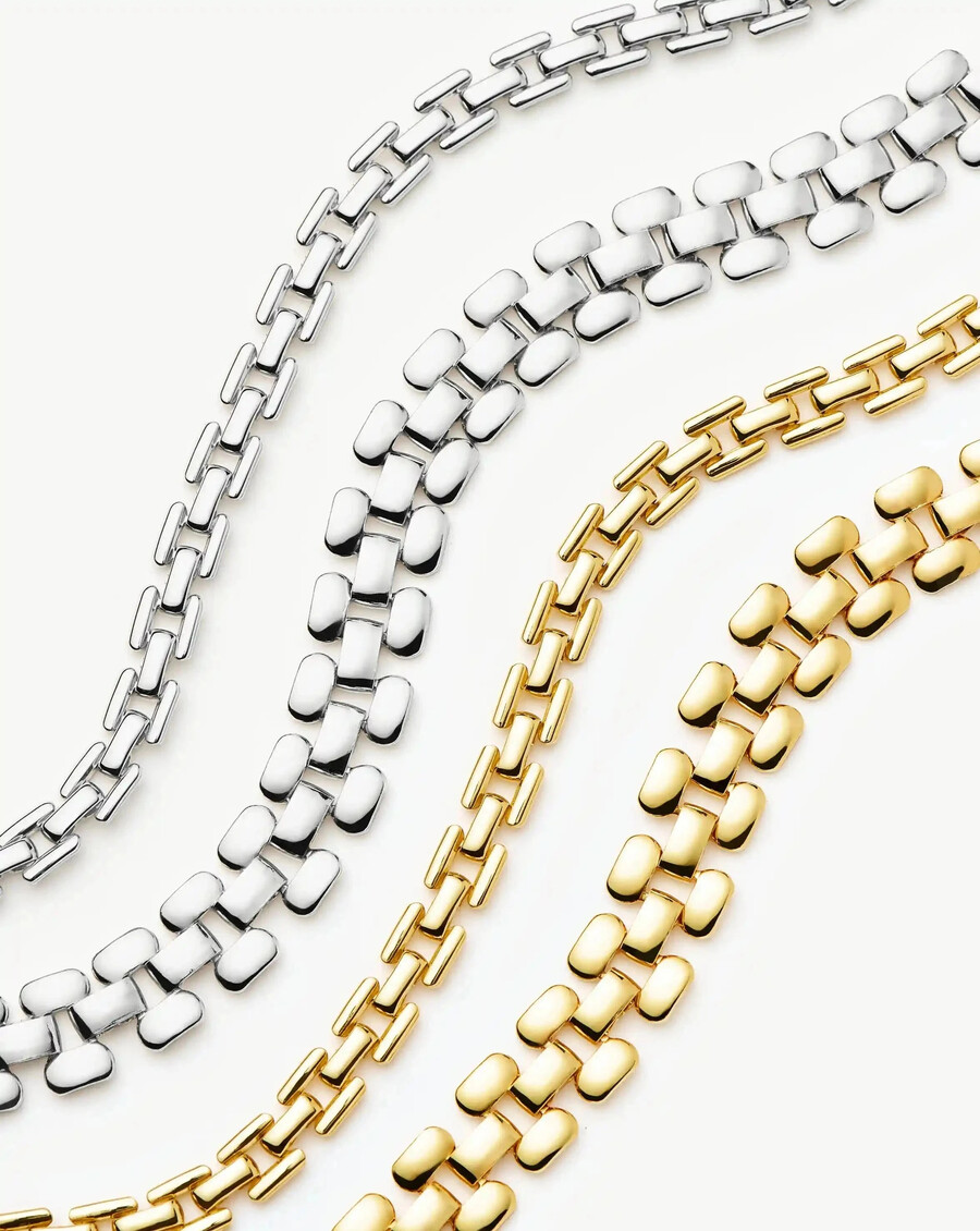 bracelet à maillons de montre - argent