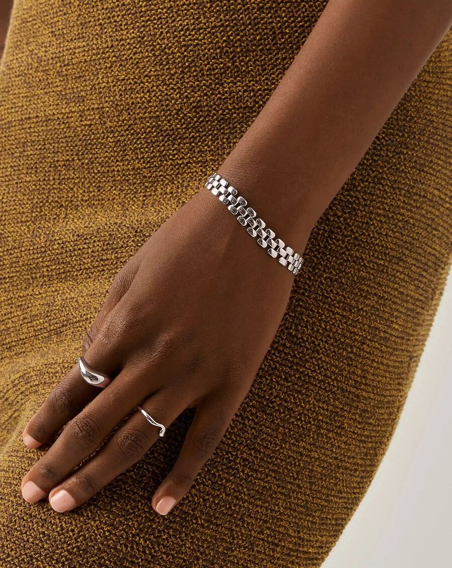 bracelet à large chaîne timepiece - argent