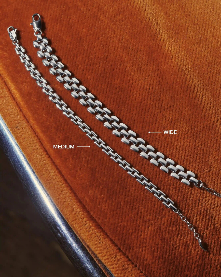 bracelet à large chaîne timepiece - argent