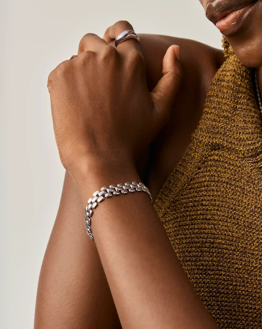 bracelet à large chaîne timepiece - argent