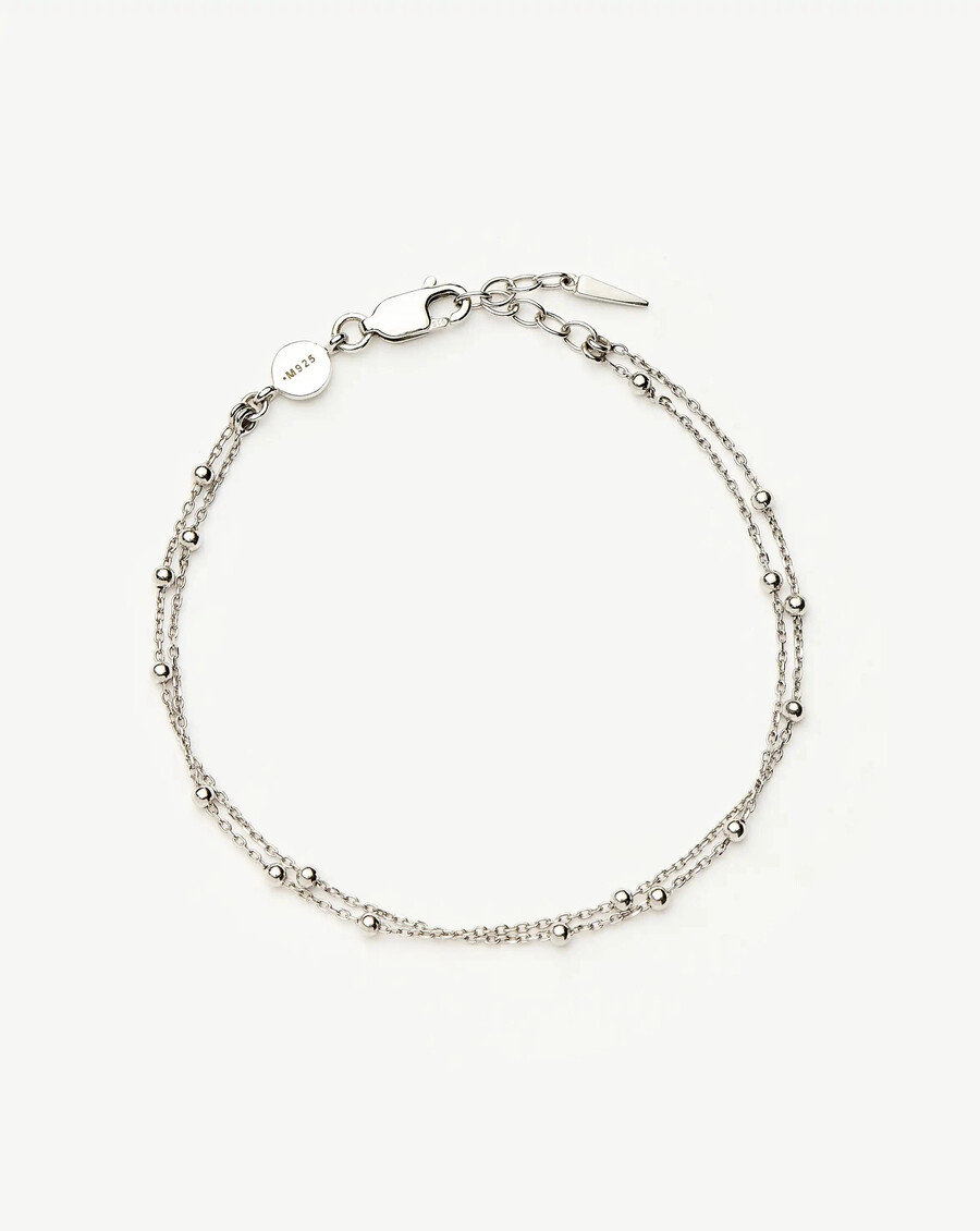 bracelet double chaîne - argent