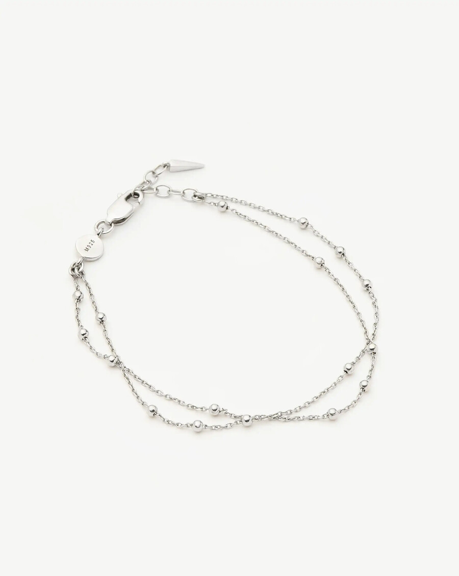 bracelet double chaîne - argent