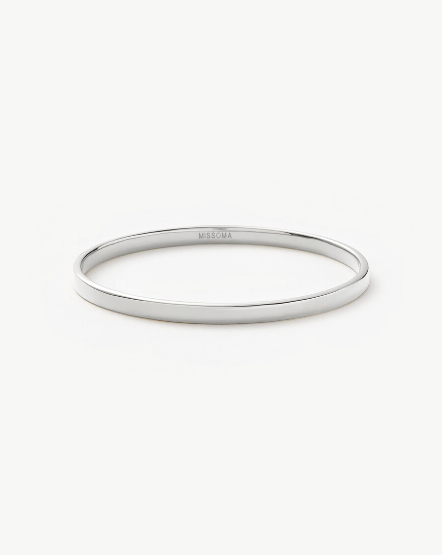 bracelet jonc rond classique - argent