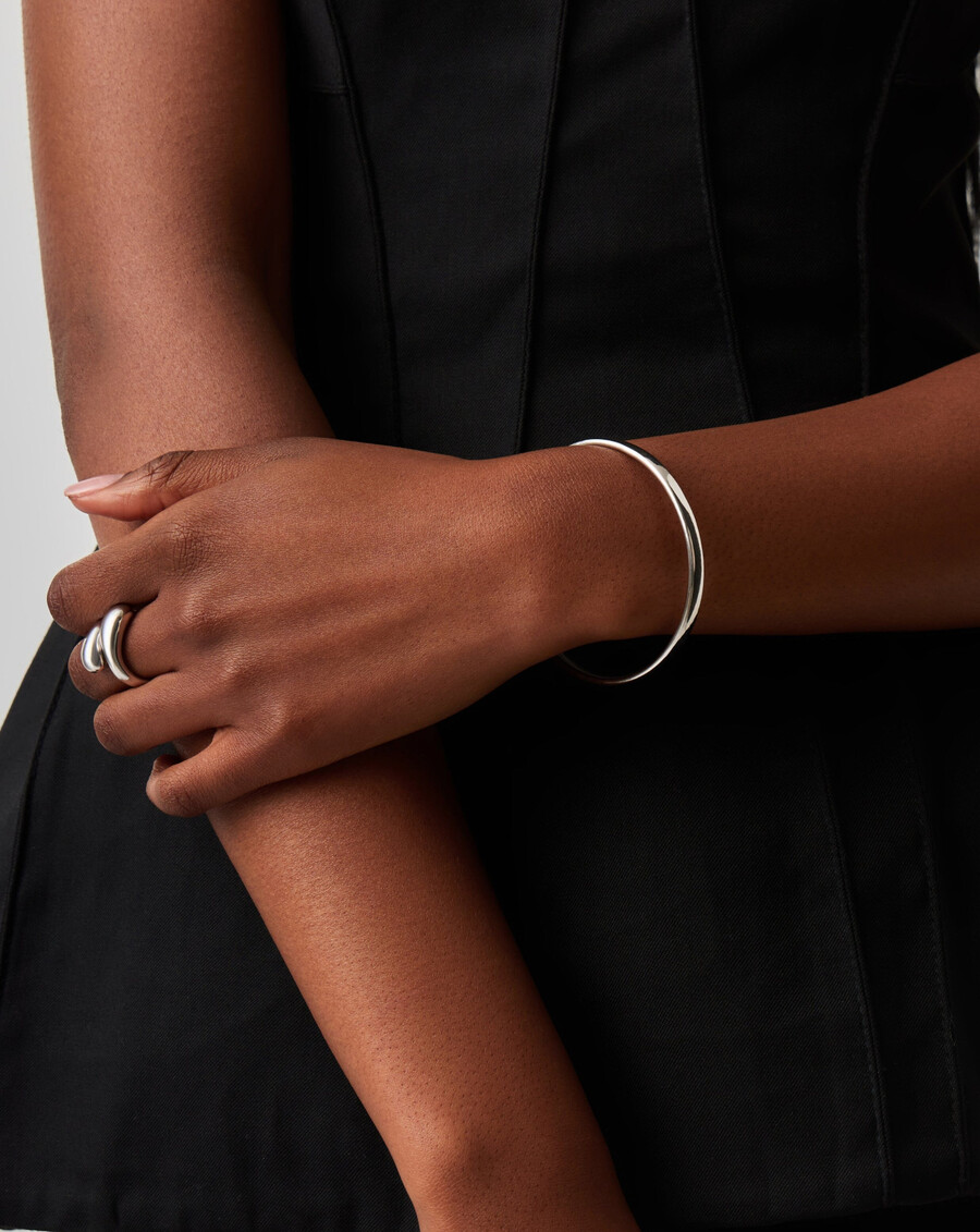 bracelet jonc rond classique - argent