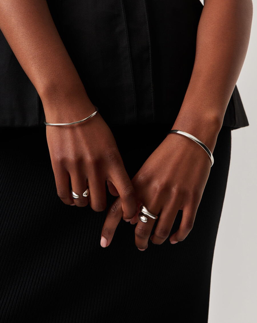 bracelet jonc rond classique - argent