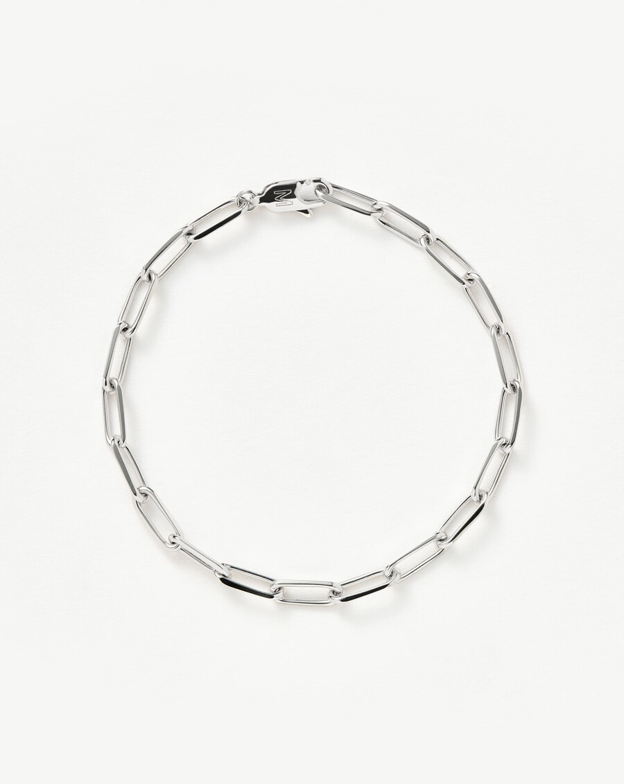 bracelet classique à mini chaîne trombone - argent