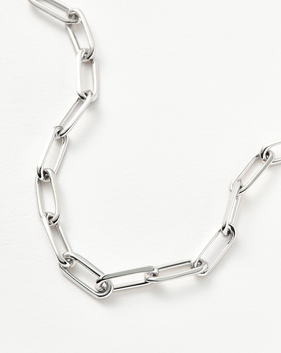 bracelet classique à mini chaîne trombone - argent
