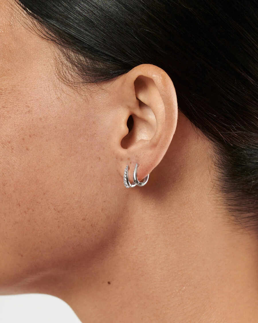 boucles doreilles claw huggies - argent sterlingpavé