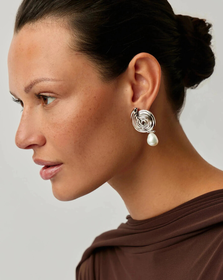boucles doreilles pendantes en perles détachables en spirale