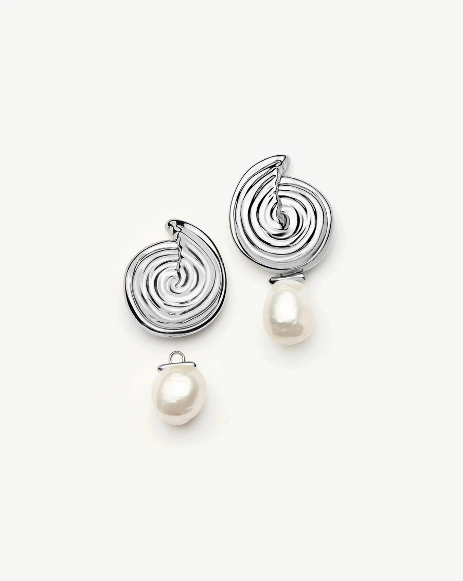 boucles doreilles pendantes en perles détachables en spirale