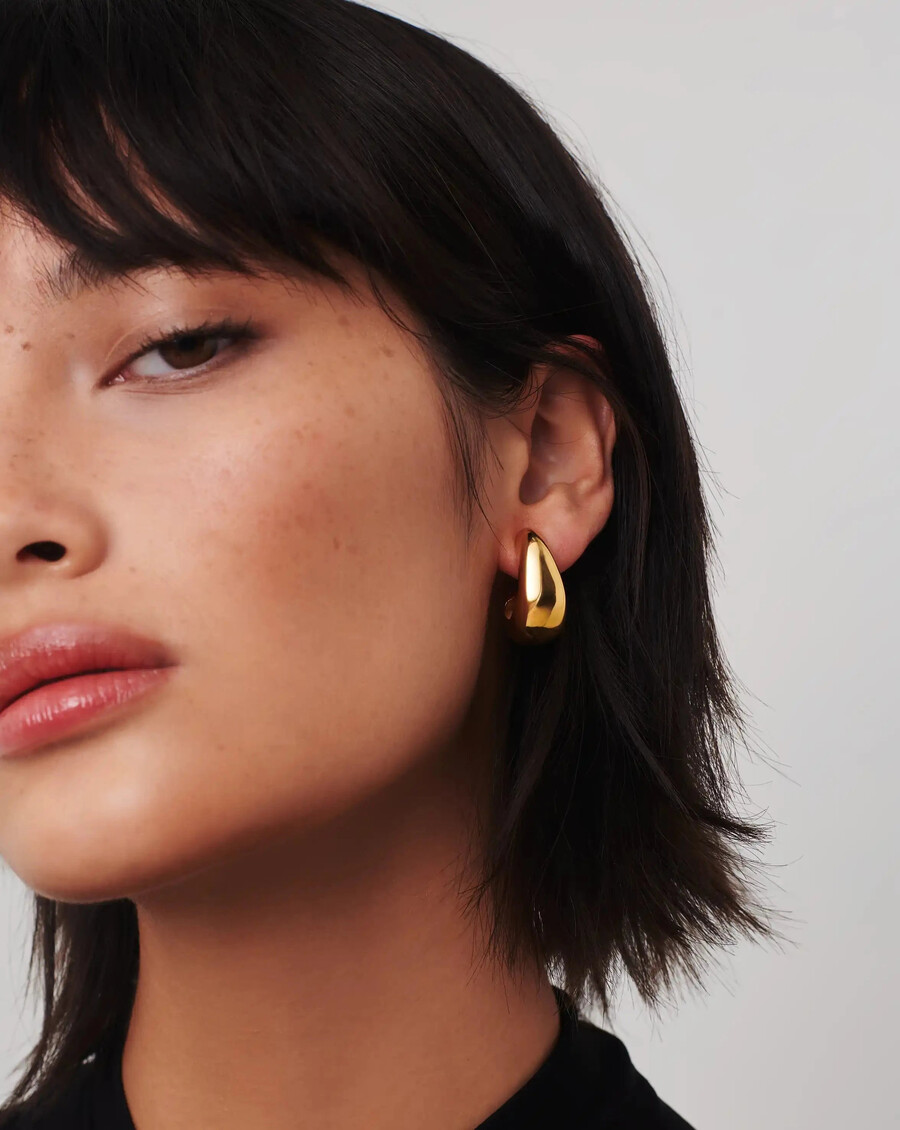 boucles doreilles créoles moyennes en forme de dôme