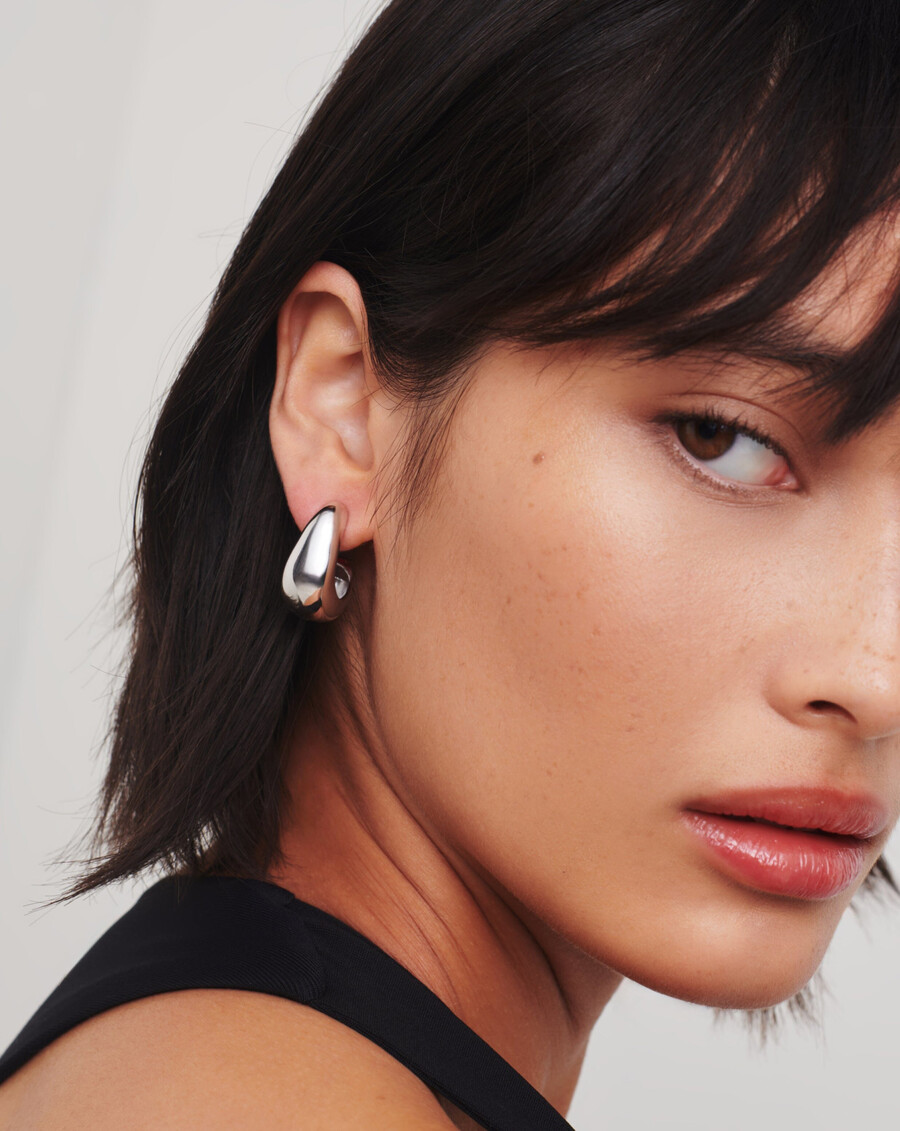 boucles doreilles créoles moyennes en forme de dôme