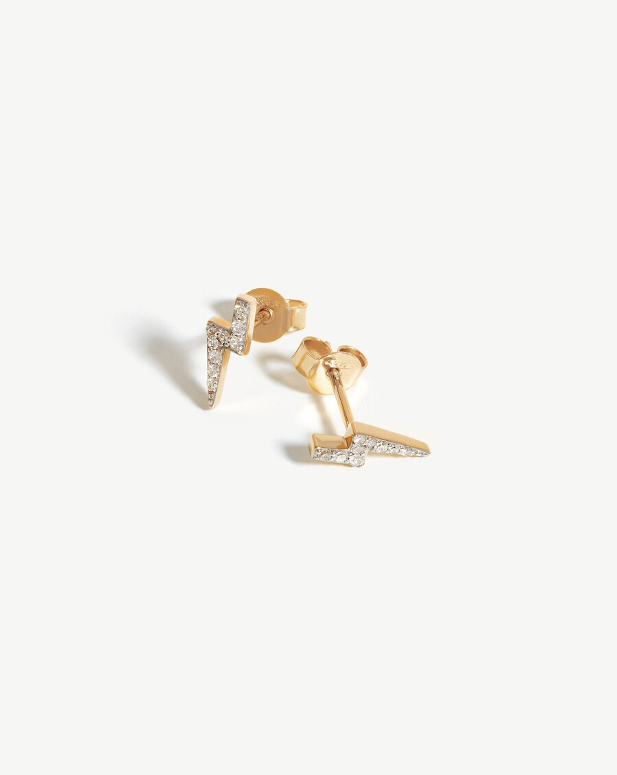 boucles doreilles puces en diamant fin en forme déclair