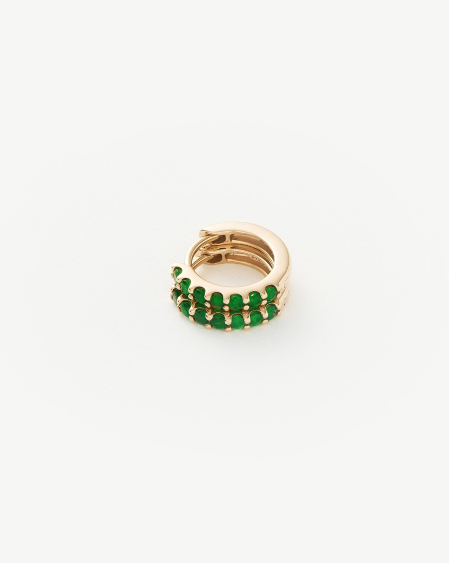 fine emerald huggies