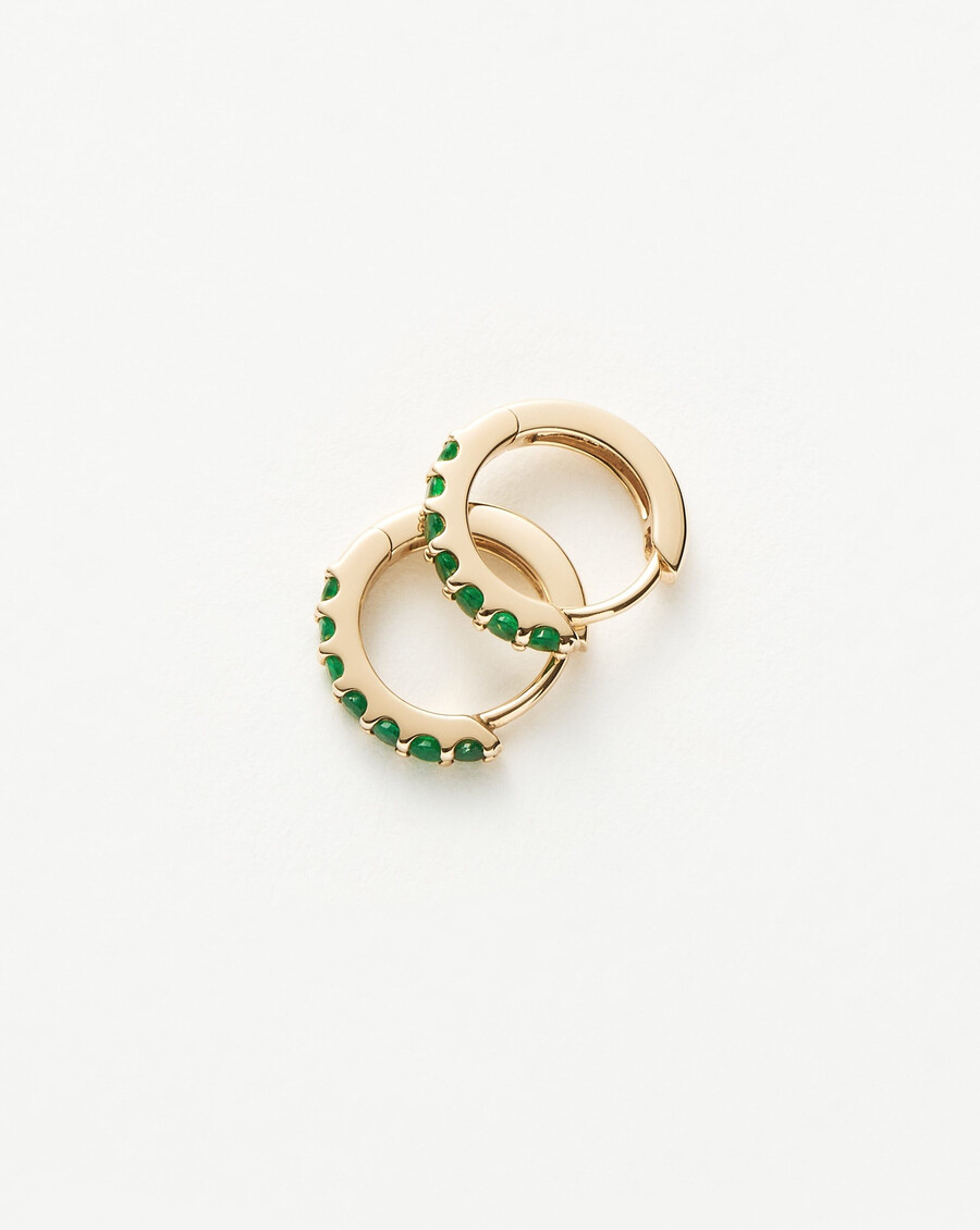 fine emerald huggies