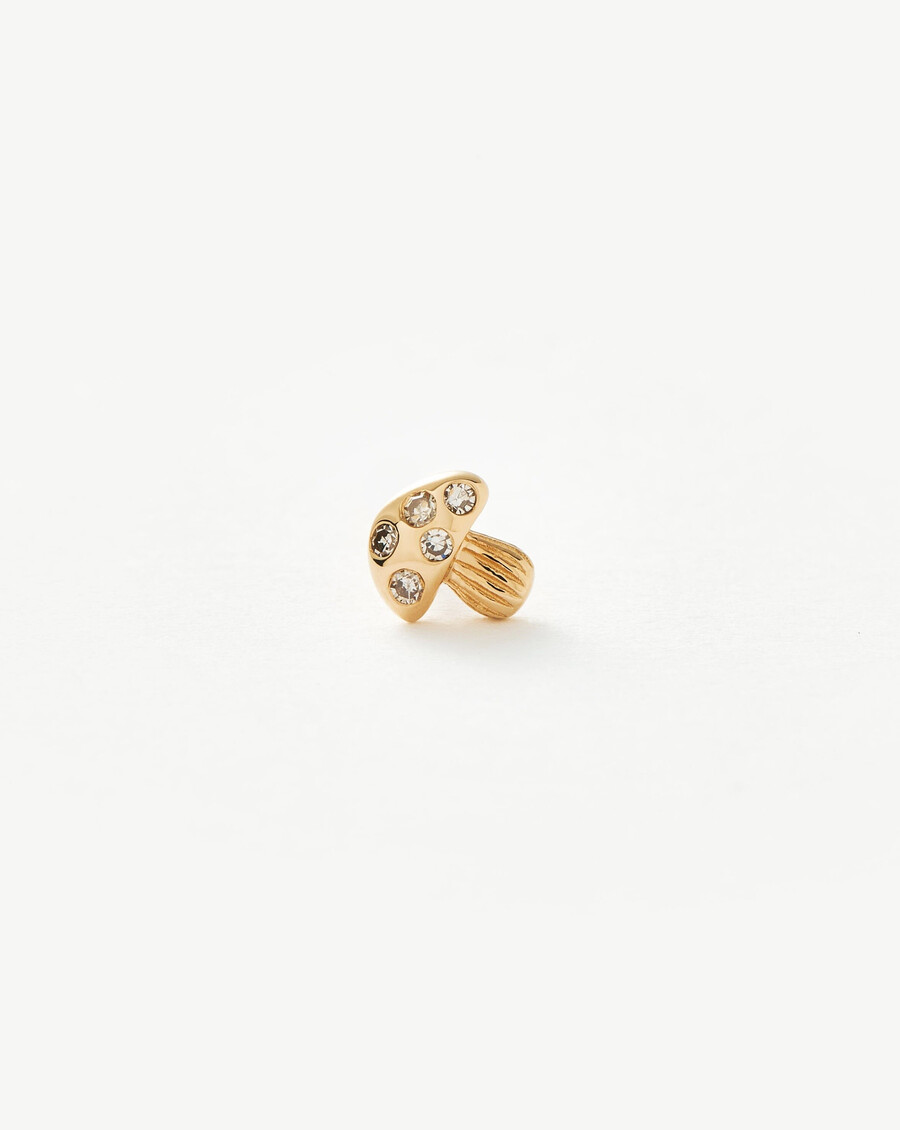 boucle doreille unique en forme de champignon avec diamant fin