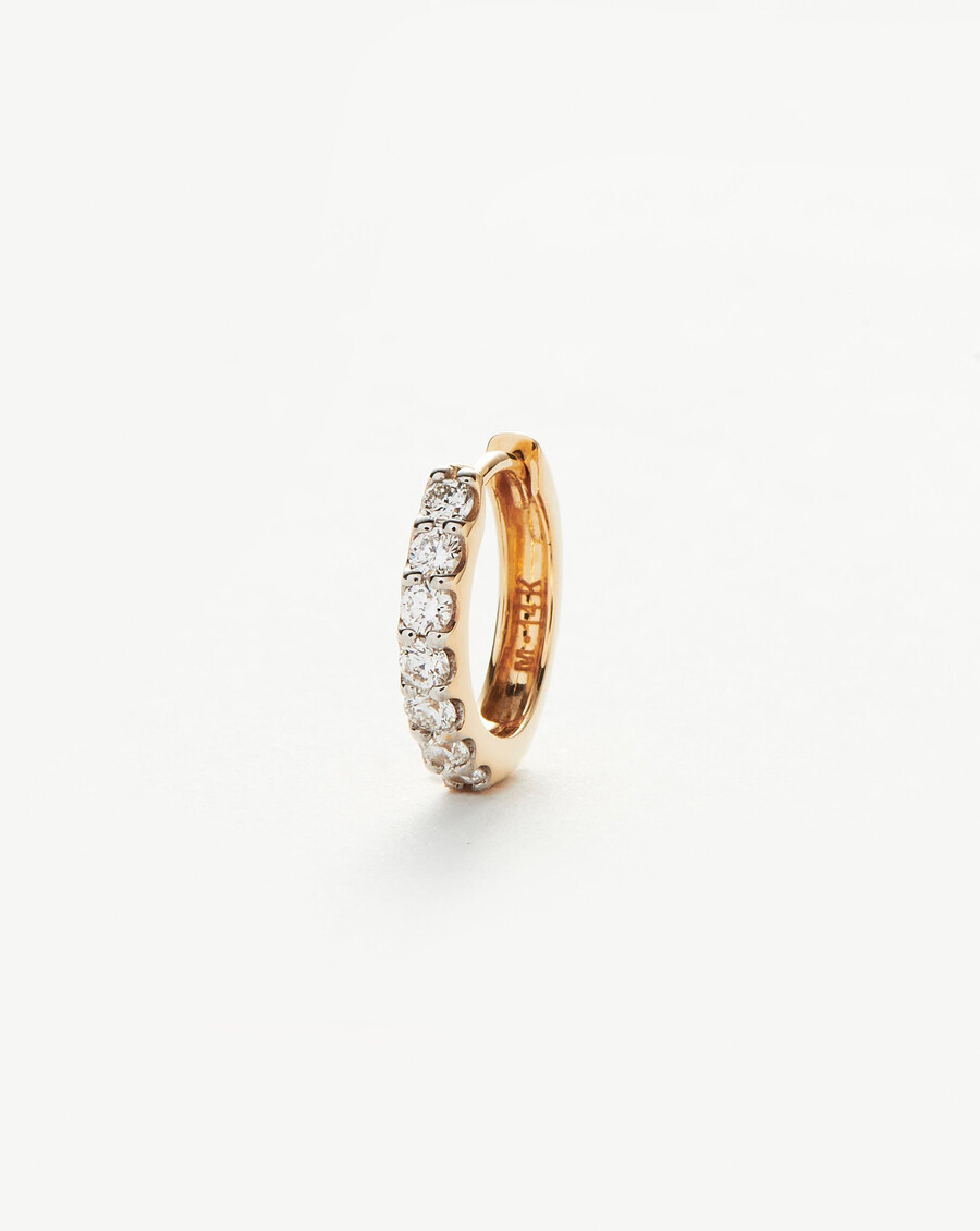 boucle doreille simple diamant classique en or massif 14 carats