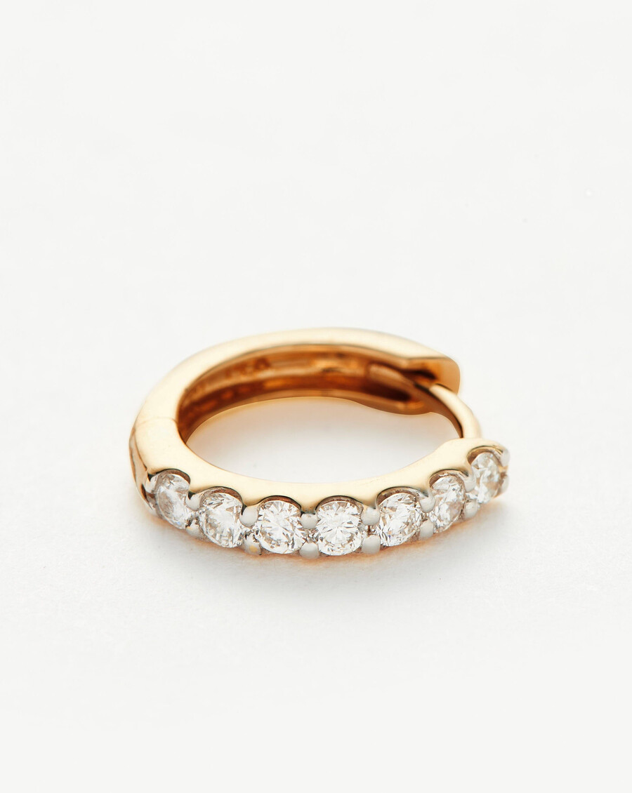 boucle doreille simple diamant classique en or massif 14 carats
