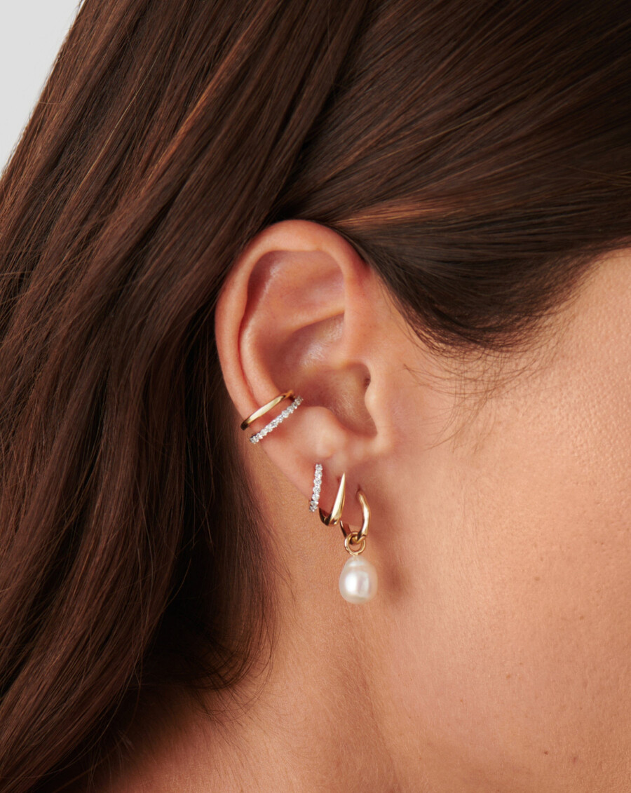 boucles doreilles créoles miniatures pendantes en perles fines