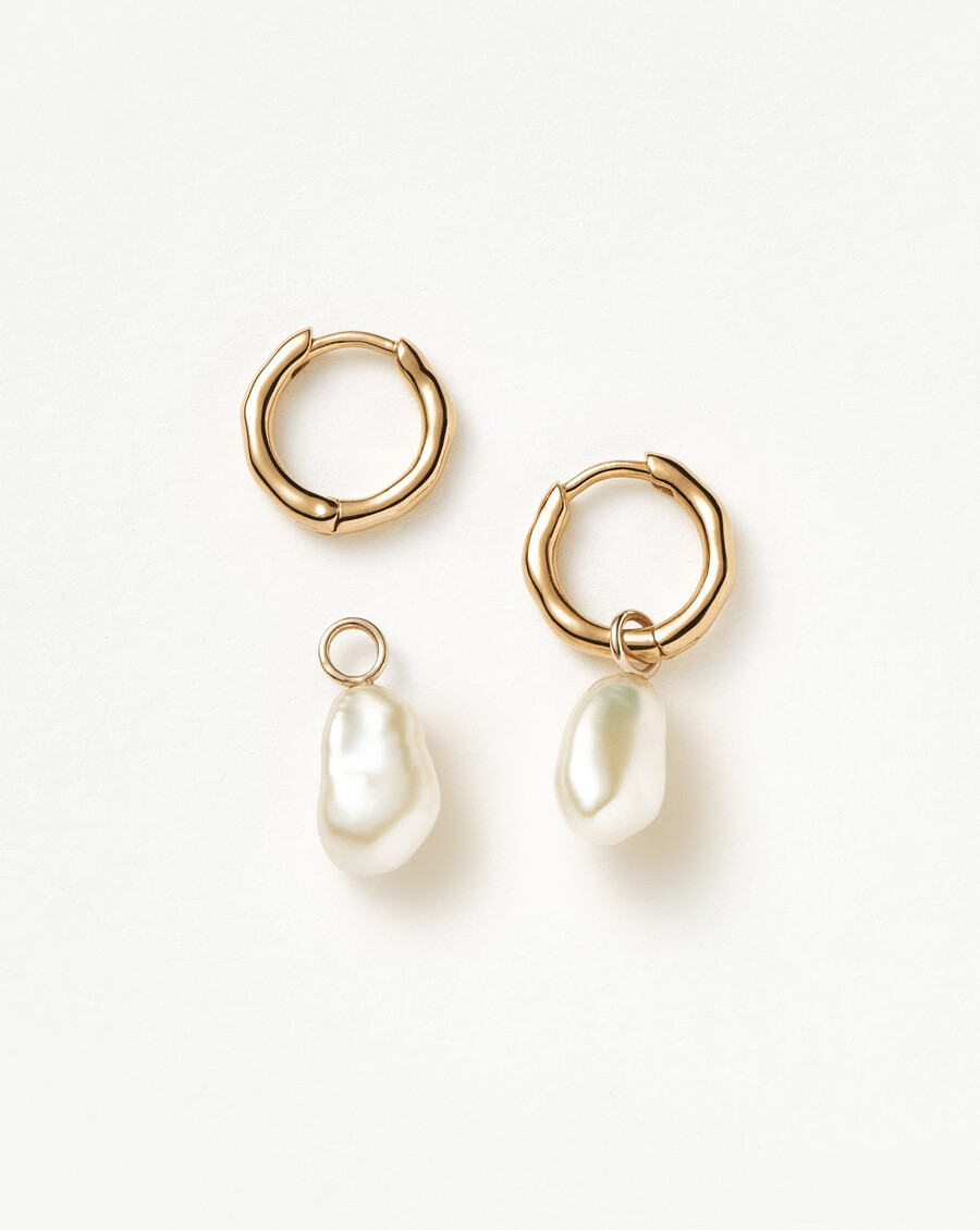 boucles doreilles créoles miniatures pendantes en perles fines