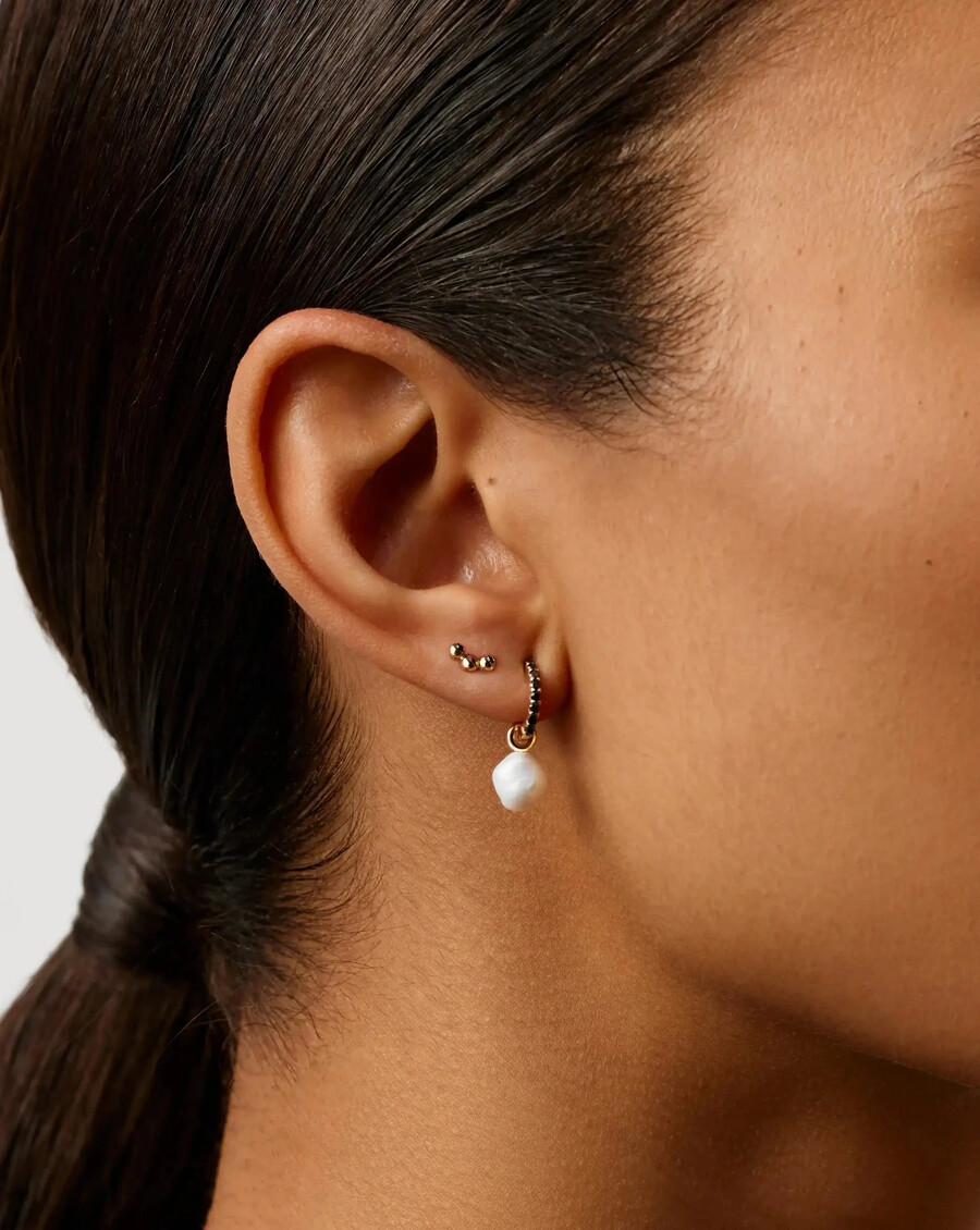 boucles doreilles puces trio en or massif 14 carats à fermoir plat