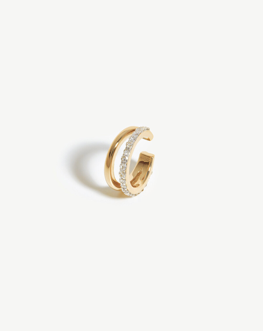 boucle doreille double en diamant fin