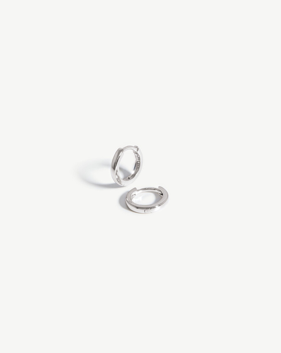 fine classic huggies - or blanc 14 carats