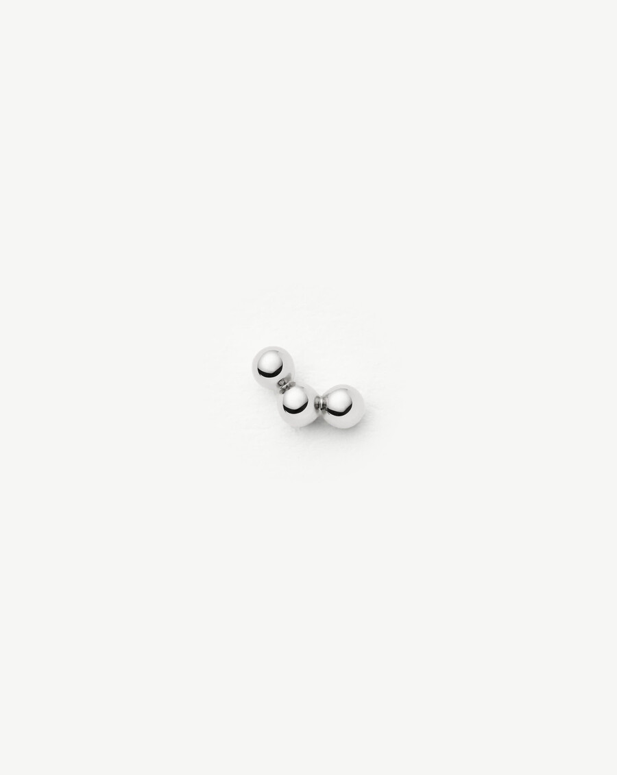 boucles doreilles puces trio en or blanc massif 14 carats à fermoir plat