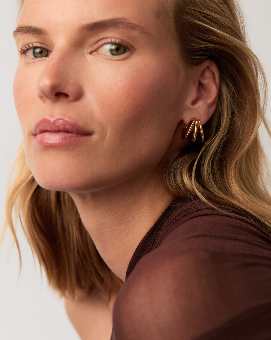 boucles doreilles créoles hera dome triple ridge
