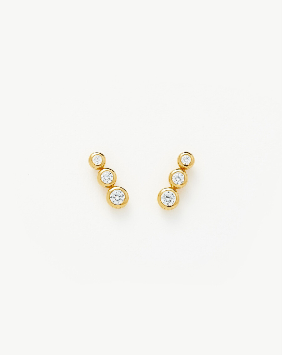 boucles doreilles à trois pierres