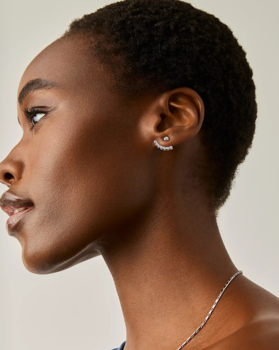 boucles doreilles tennis ear jacket en argent sterling - missoma us