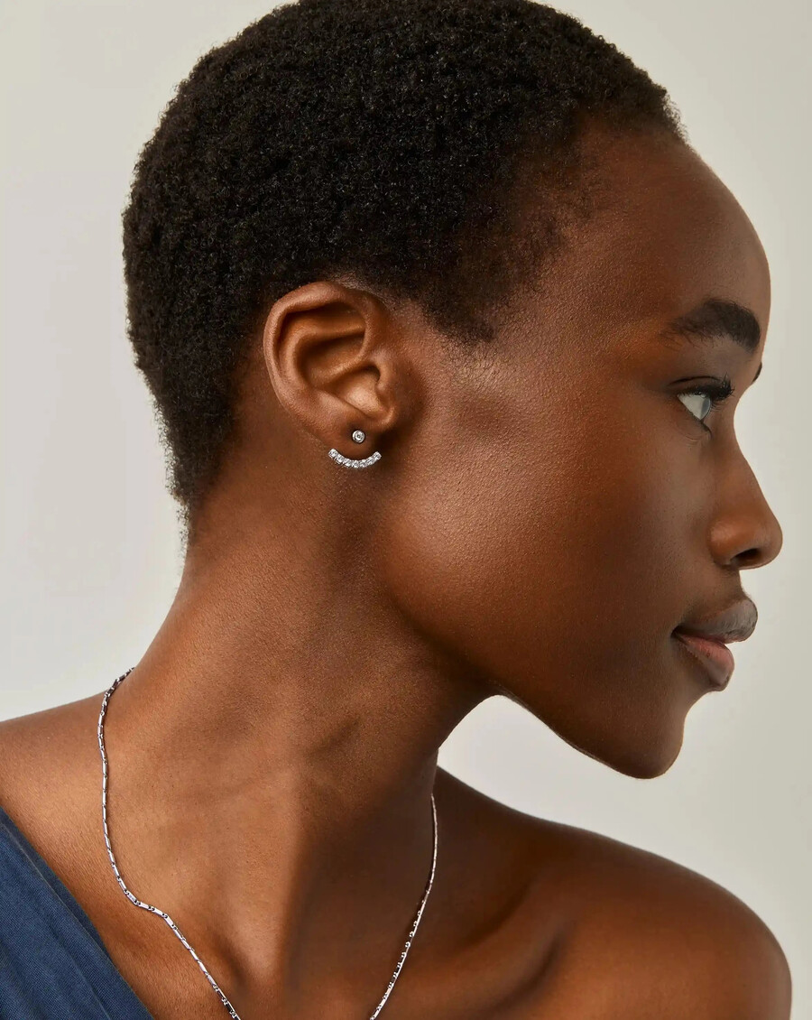 boucles doreilles tennis ear jacket en argent sterling - missoma us