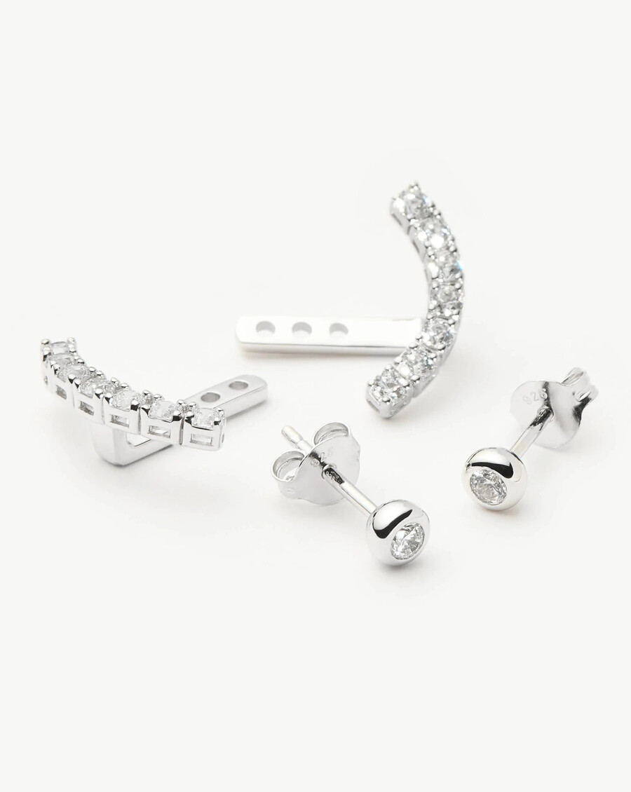 boucles doreilles tennis ear jacket en argent sterling - missoma us