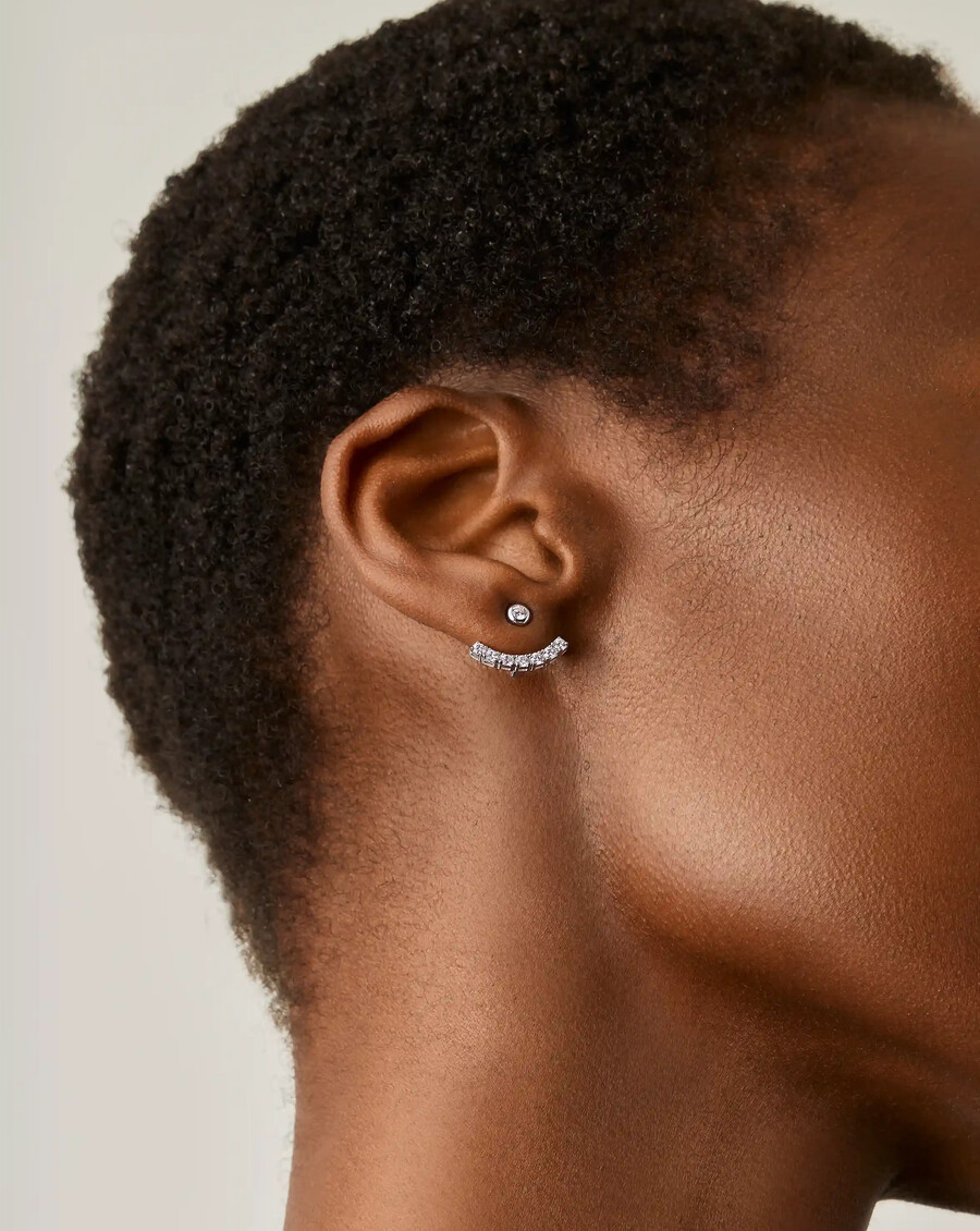 boucles doreilles tennis ear jacket en argent sterling - missoma us