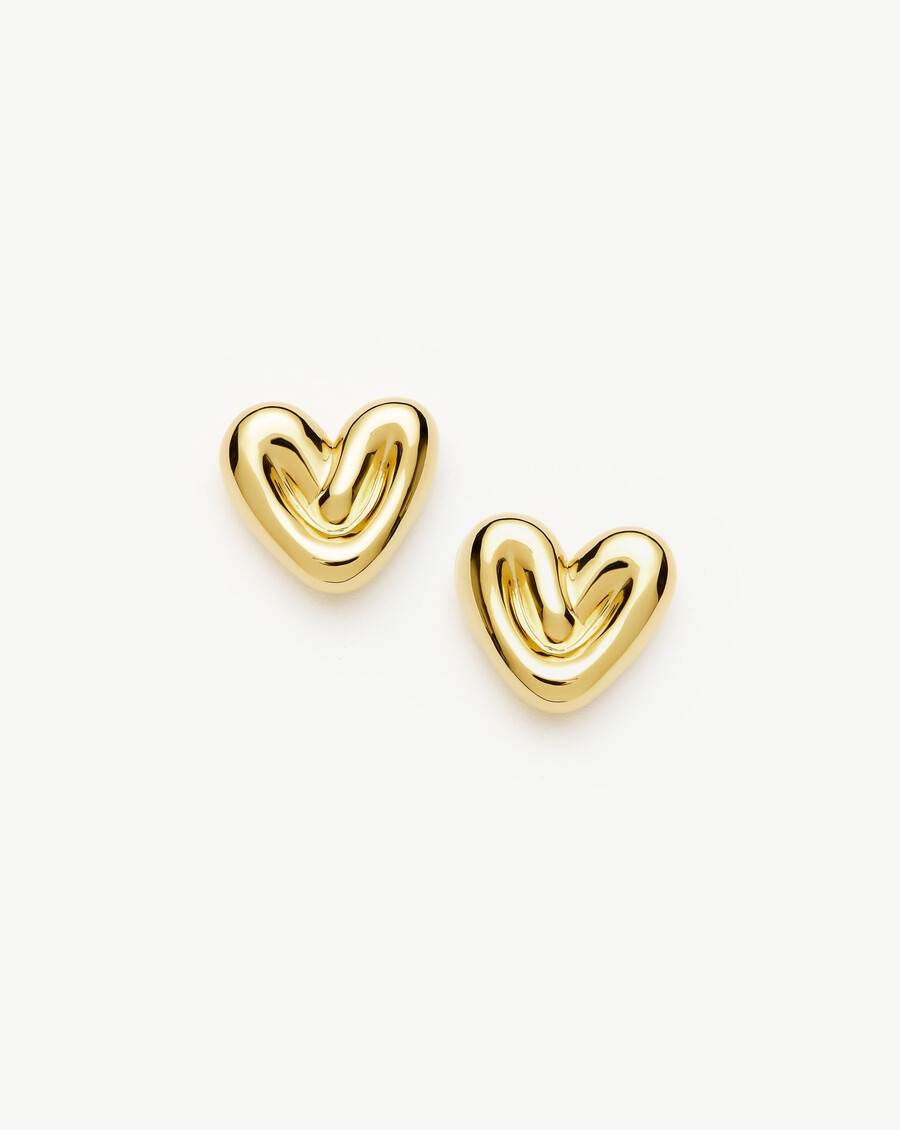 boucles doreilles clous en forme de cœur gonflé