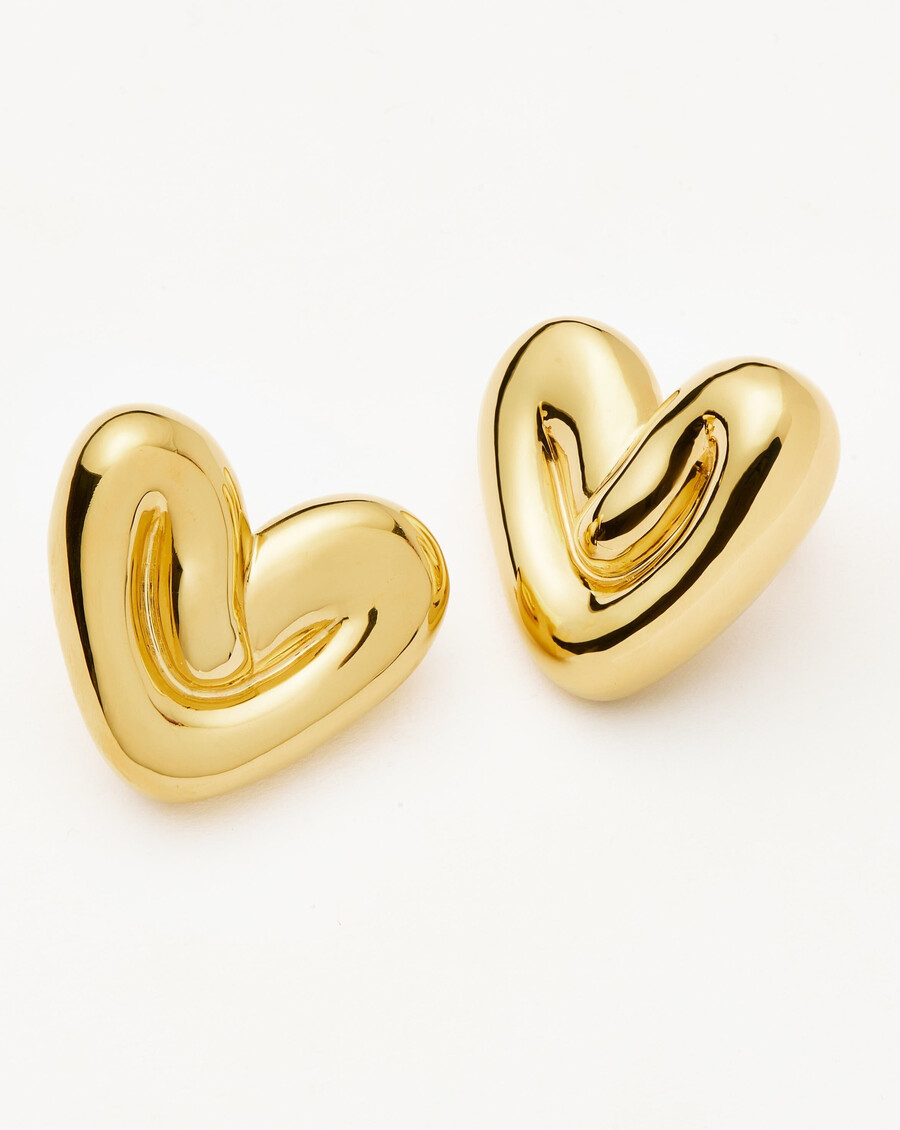 boucles doreilles puces surdimensionnées en forme de cœur gonflé