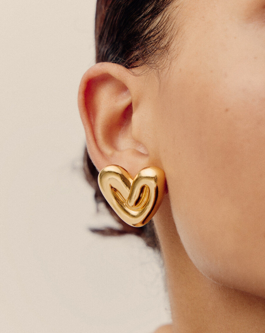 boucles doreilles puces surdimensionnées en forme de cœur gonflé