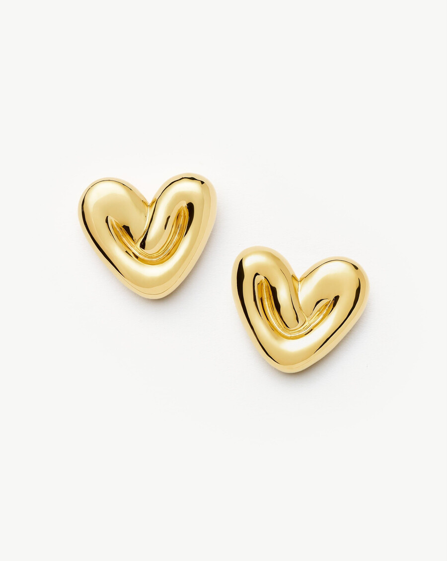boucles doreilles puces surdimensionnées en forme de cœur gonflé