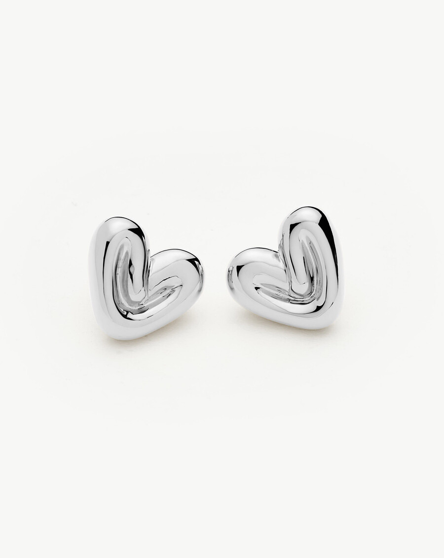 boucles doreilles clous en forme de cœur gonflé